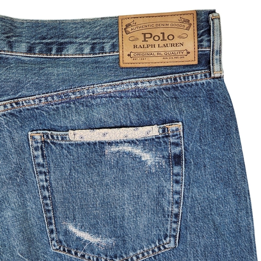 Polo Ralph Lauren Sullivan Slim Patchwork Men's Jeans 36x26 - Picture 5 of 16